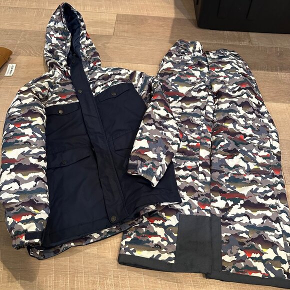 ARTIX KIDS MEDIUM 10-12 SNOW SUIT JACKET AND PANTS NAVY BLUE CAMO - Picture 1 of 15